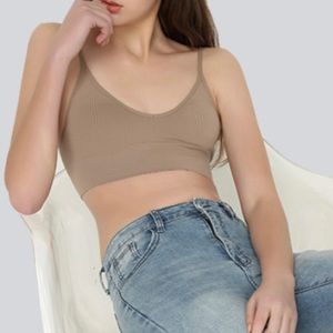 Over The Limit Bralette Neutral Summer Crop Top